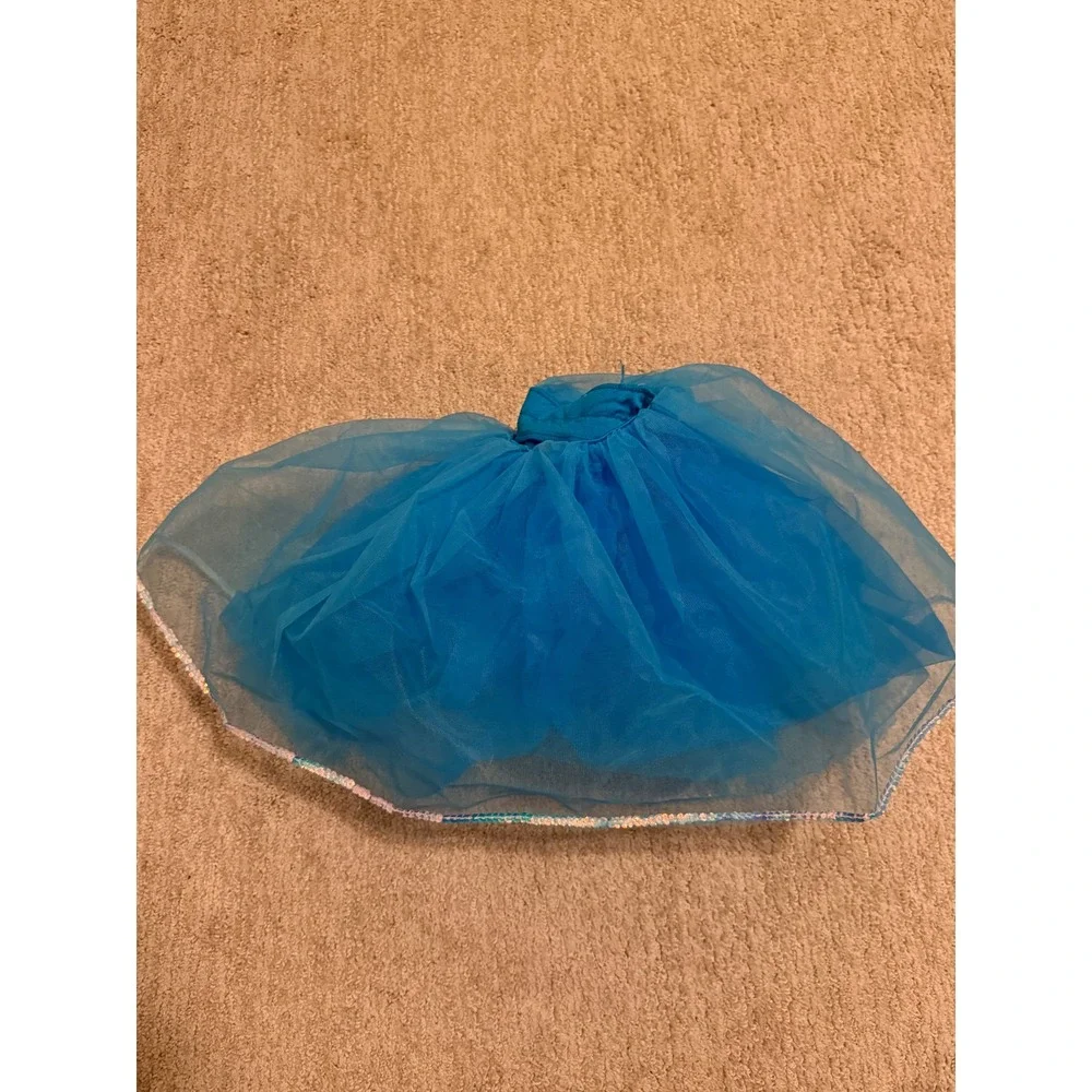 Weissman‎ Kids Large Iridescent Sequin Blue Dance Costume + Pants & Accessories